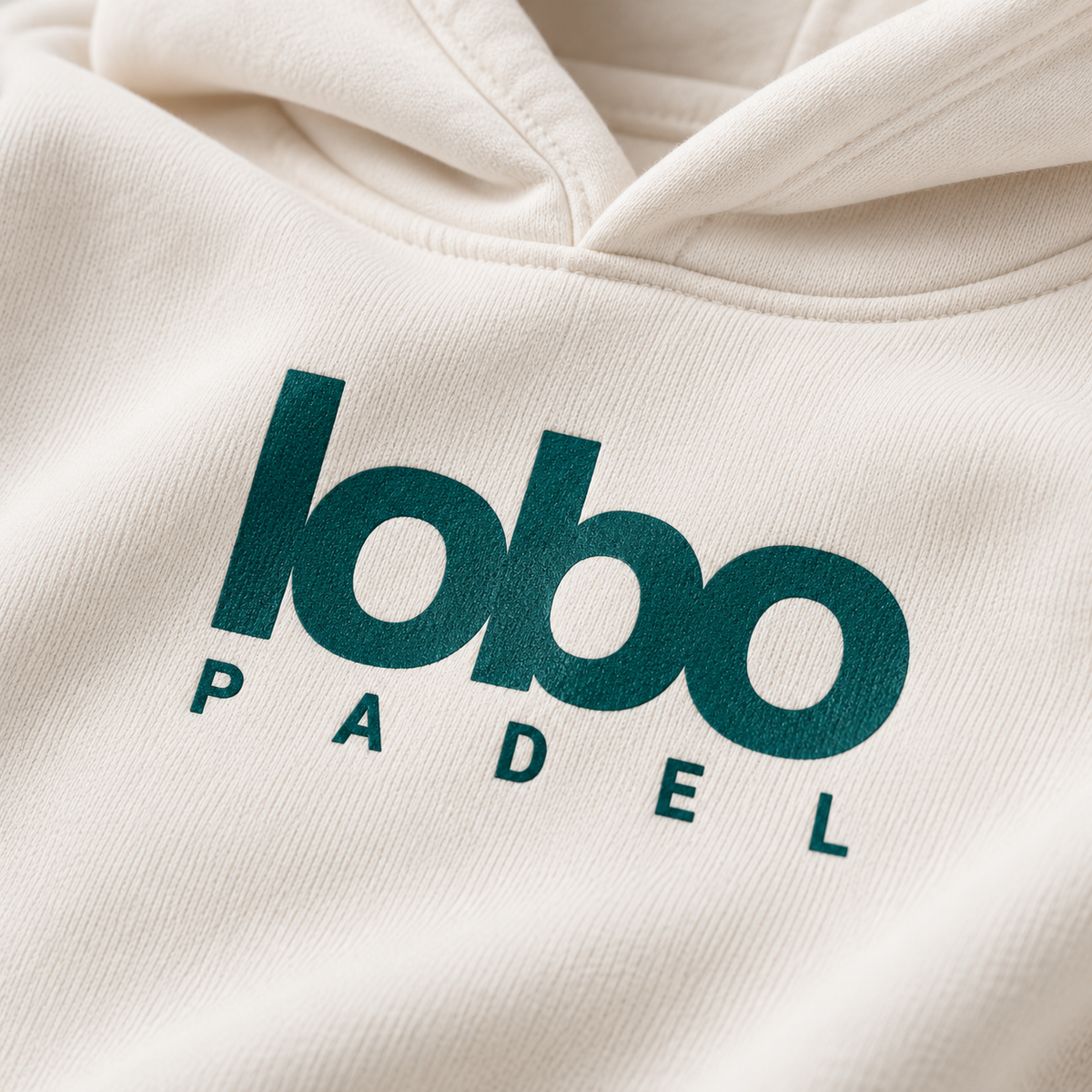 LOBO Padel Hoodie – Off White / Deep Teal