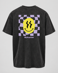 LOBO Smiley Check Oversized Tee – Vintage Black