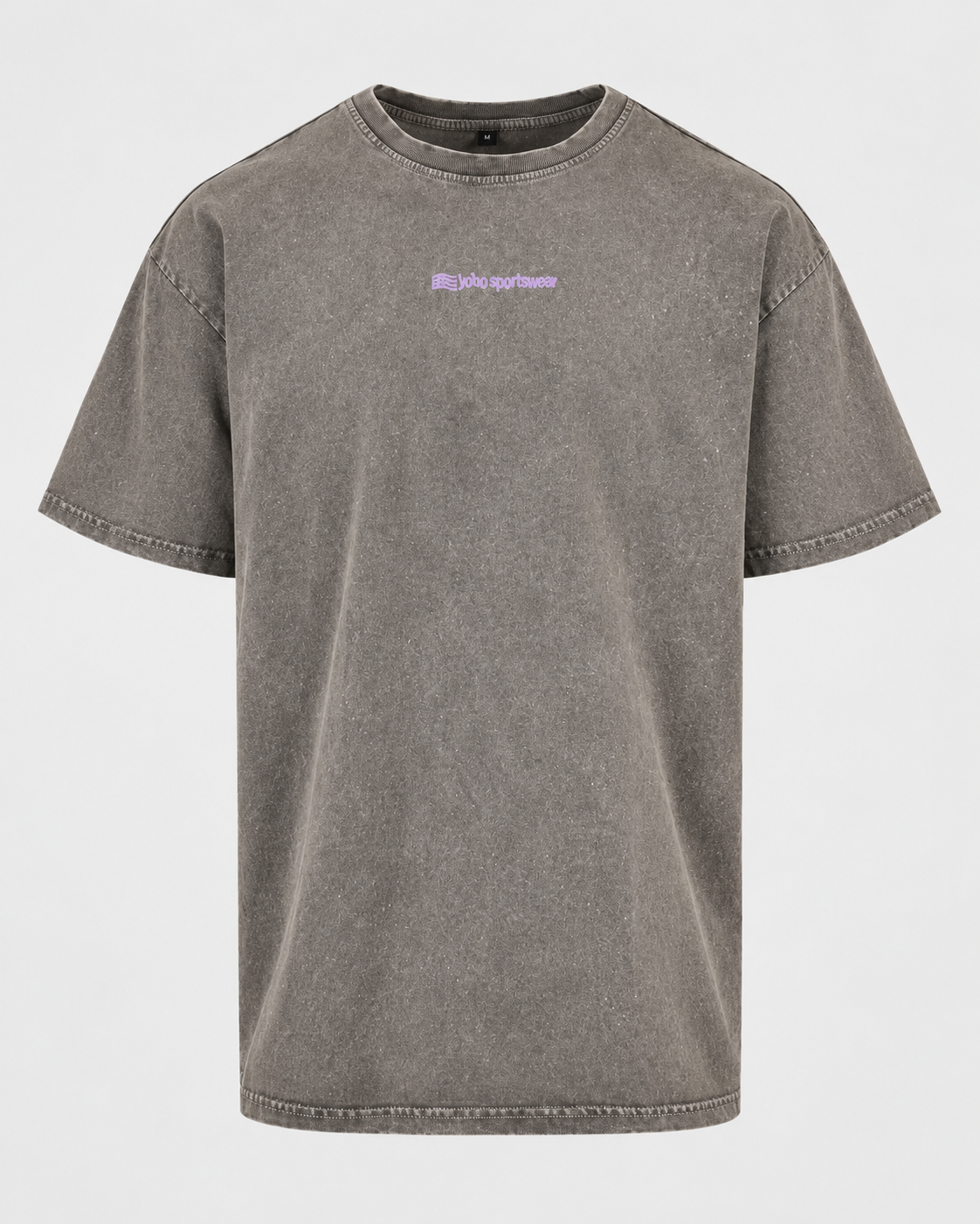 LOBO Smiley Check Oversized Tee – Vintage Grey