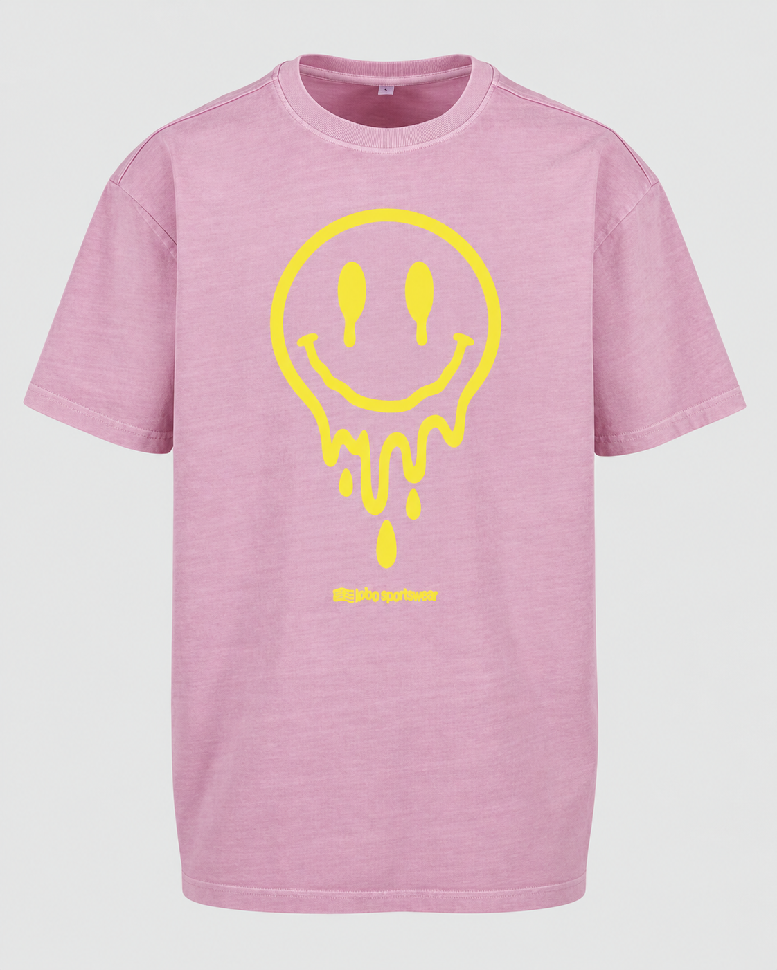 LOBO Drip Smiley Oversized Tee – Vintage Pink