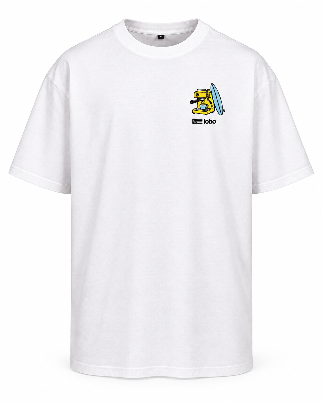 First Coffee Then Surf Oversized T-Shirt | White