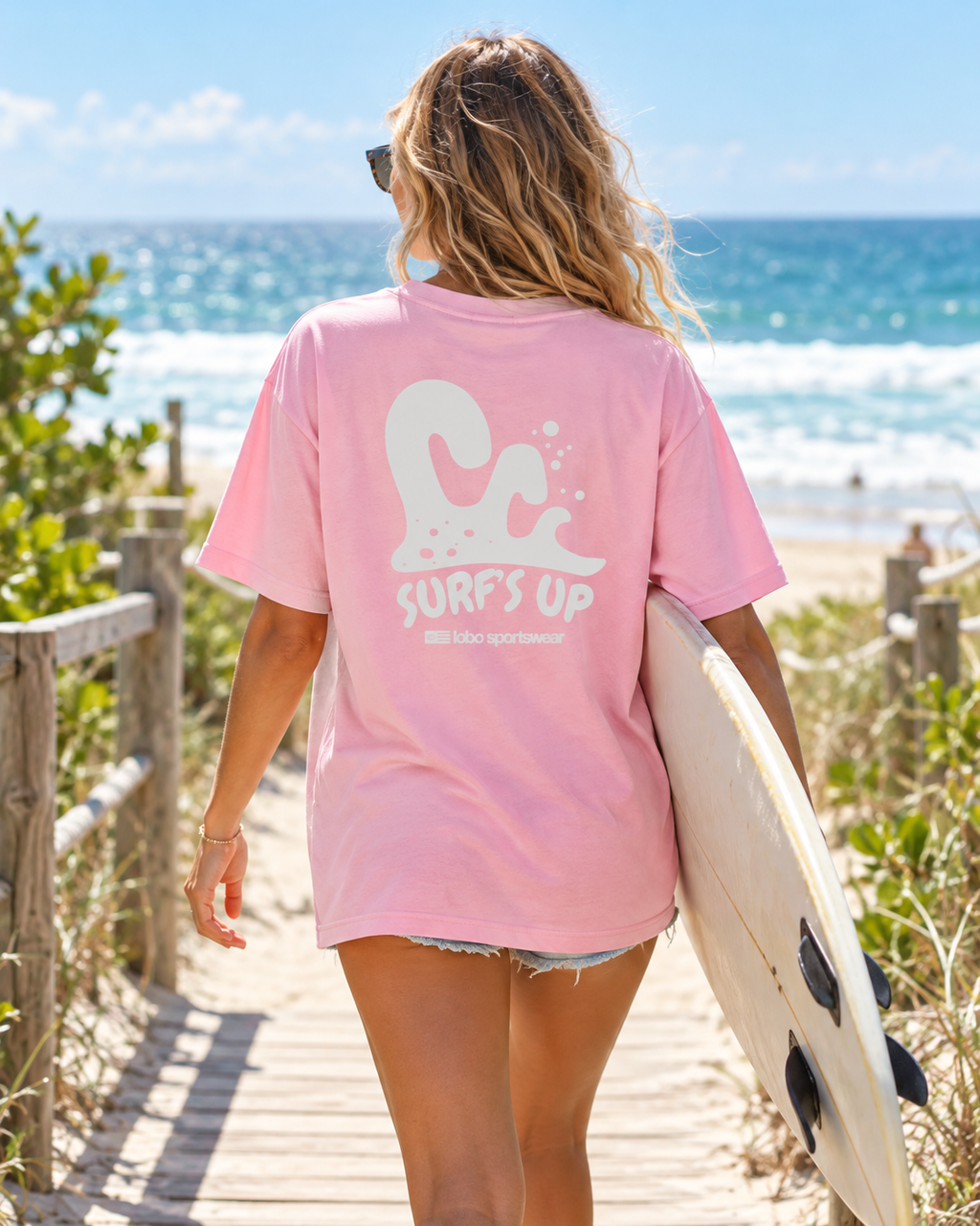 Surf's Up Oversized T-Shirt | Pink
