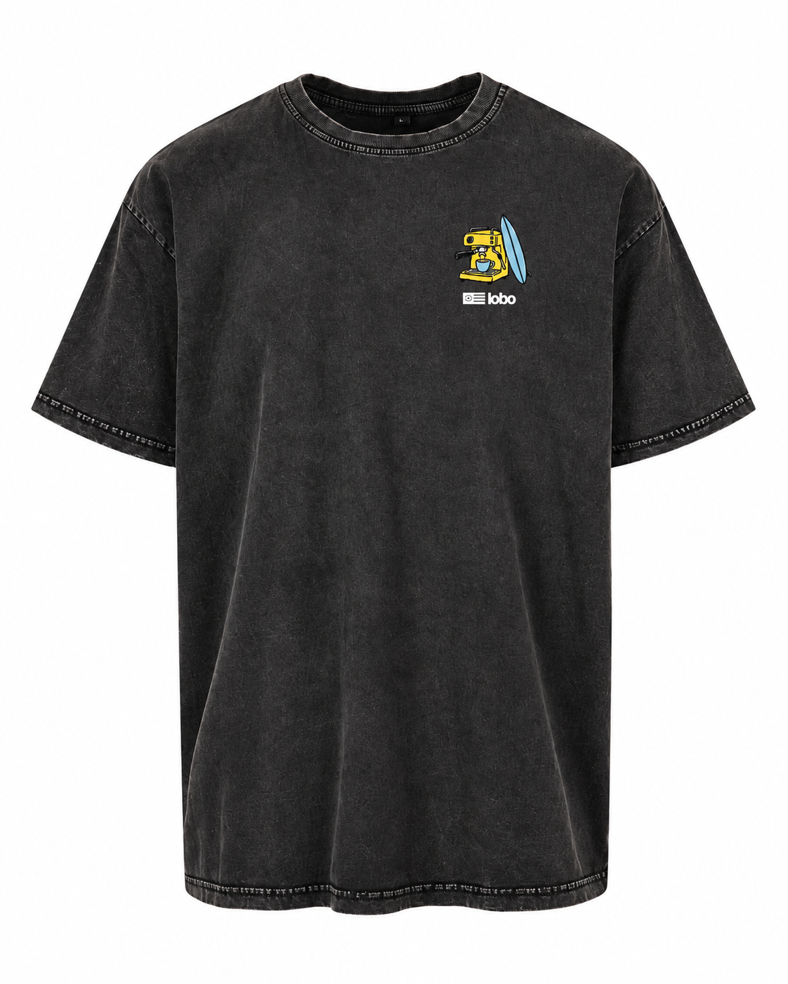 First Coffee Then Surf Oversized T-Shirt | Vintage Black