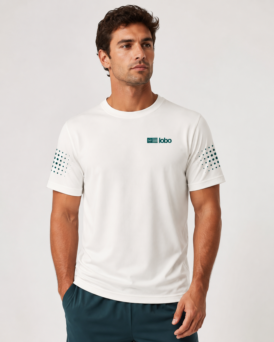 LOBO Match Tee – White / Bottle Green