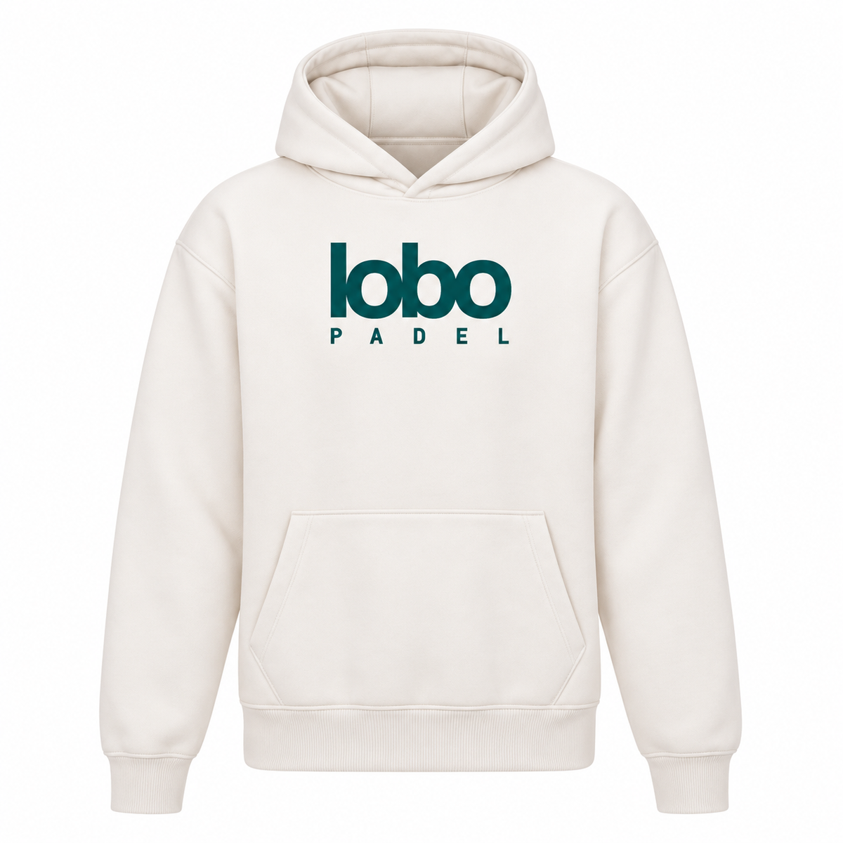 LOBO Padel Hoodie – Off White / Deep Teal