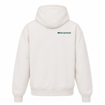 LOBO Padel Hoodie – Off White / Deep Teal