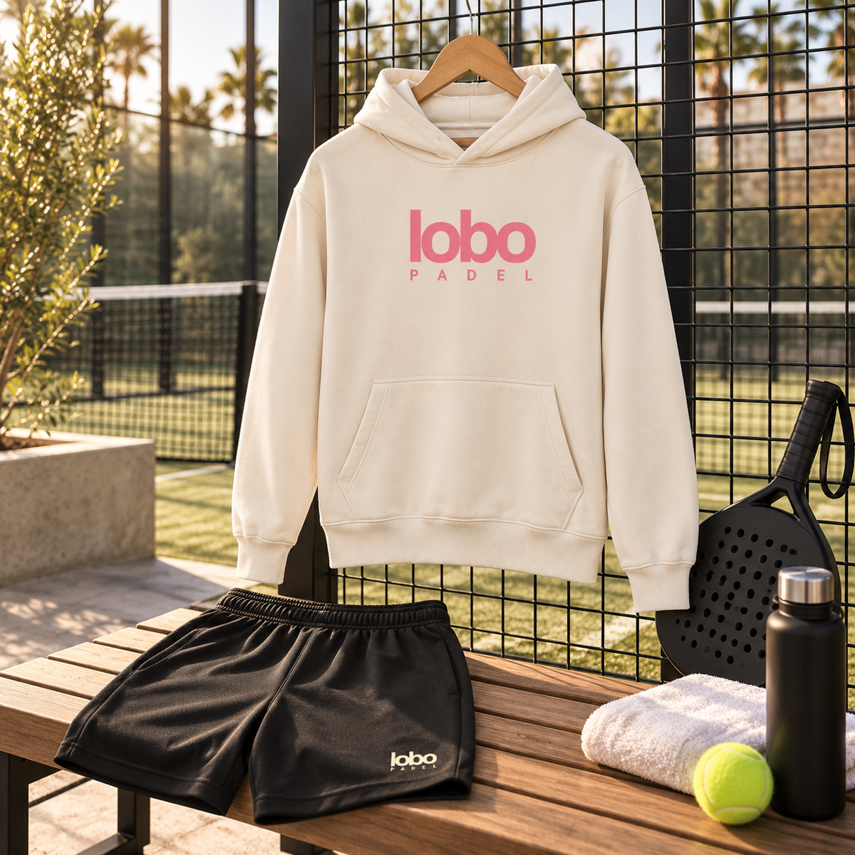 LOBO Padel Hoodie – Off White / Pink