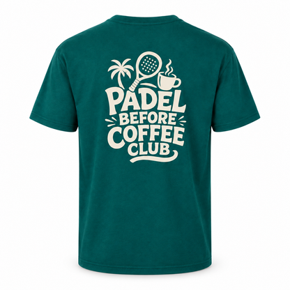 LOBO Padel Before Coffee Club T-Shirt – Bottle Green