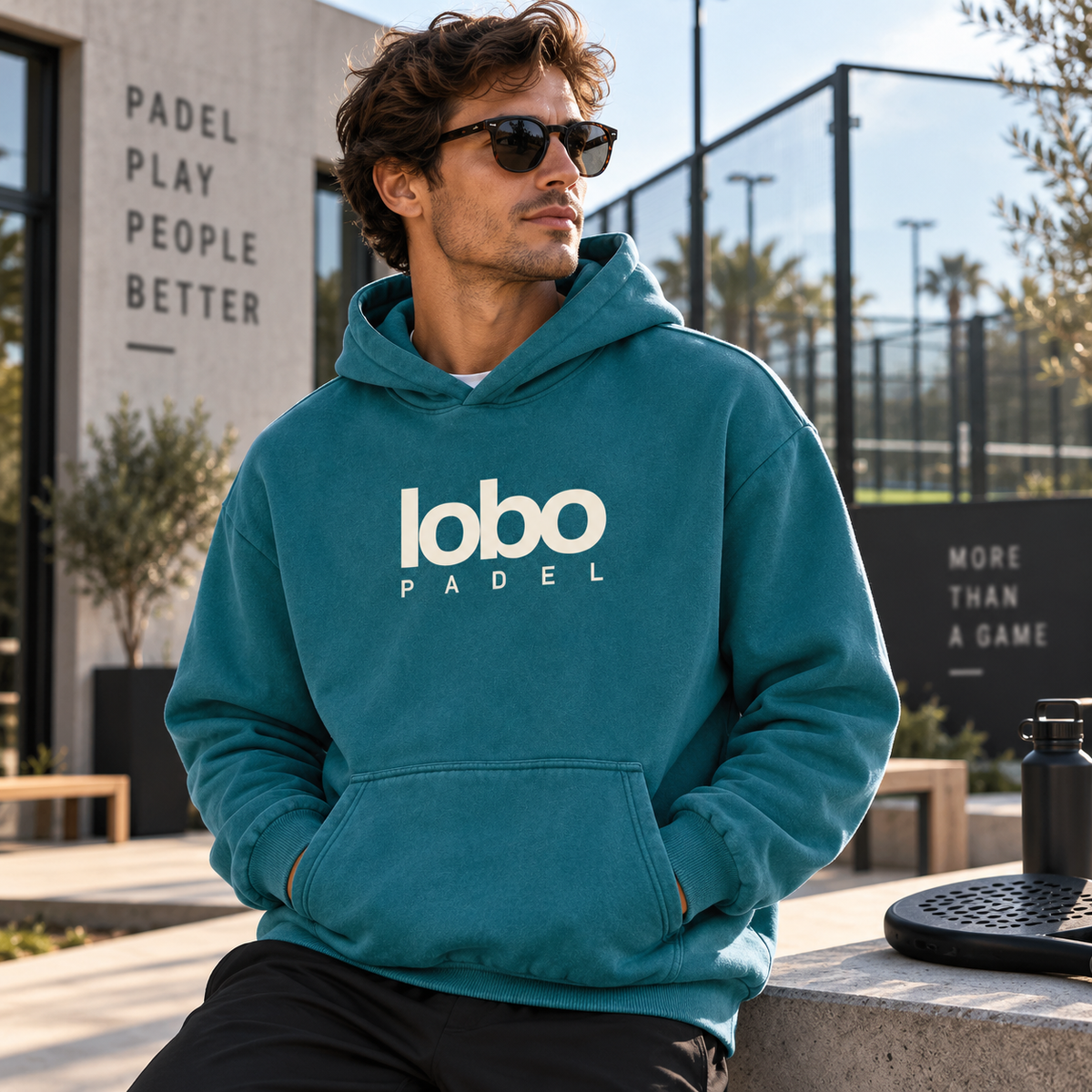 LOBO Padel Hoodie – Petrol / Cream