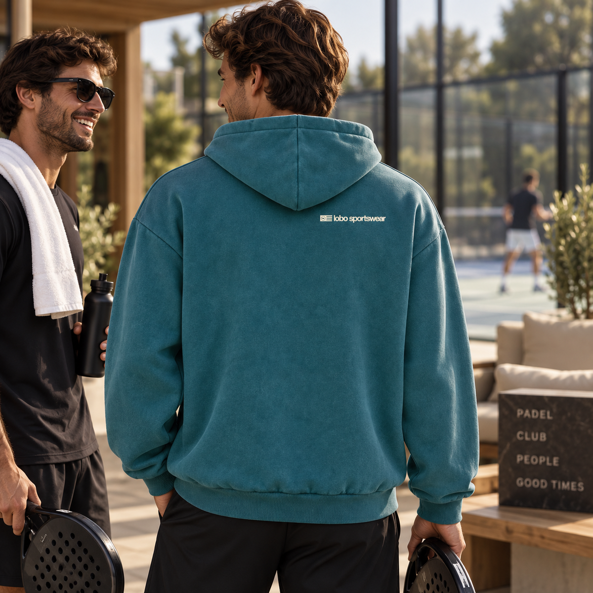 LOBO Padel Hoodie – Petrol / Cream